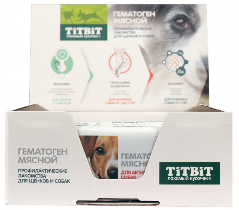 TiTBiT   Гематоген мясной для активных собак, 35г