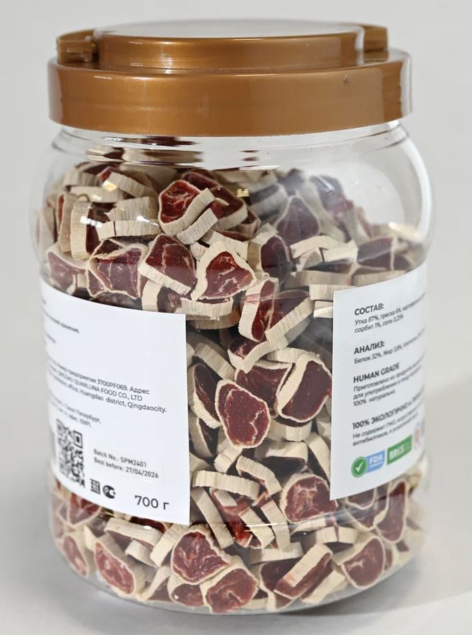 NORD FARM Лакомство для собак Суши из мраморной утки - 800 гр