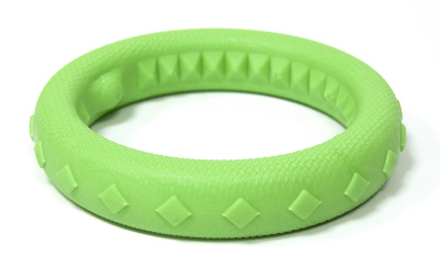 Игрушка для собак Зооник "Кольцо плавающее" среднее 17 см, салатовое