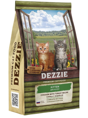 DEZZIE KITTEN сухой корм д/котят 2 кг курица/индейка