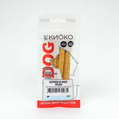 КИОКО Палочки из филе трески для собак 30 гр