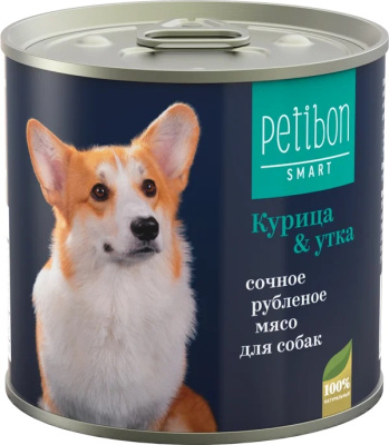 Корм консервированный для собак Petibon Smart "Рубленое мясо с курицей и уткой " 240 г