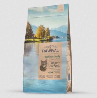 Rawival "Finest from the Sky" Сухой корм для взрослых кошек с уткой и индейкой, 1,7кг