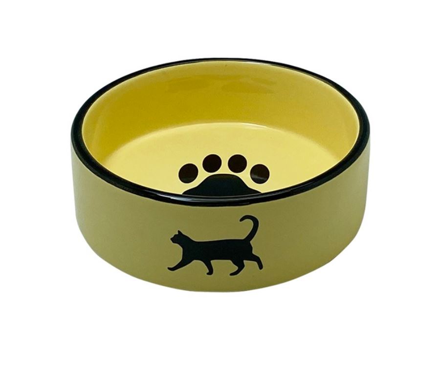 Миска керамическая для кошек "Кошка с лапкой"  0,28л, DOGMAN