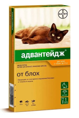 Адвантейдж от блох для котят и кошек до 4 кг, 1 пипетка