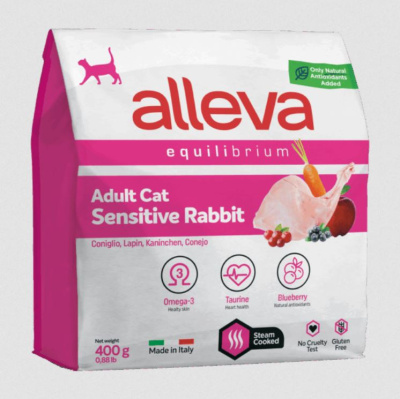 Сухой корм Alleva Equilibrium Adult Cat Sensitive Rabbit для взрослых кошек, 0.4 кг