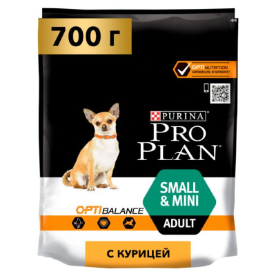 Pro Plan Opti Balance сухой корм для собак мелких пород с курицей 700 г