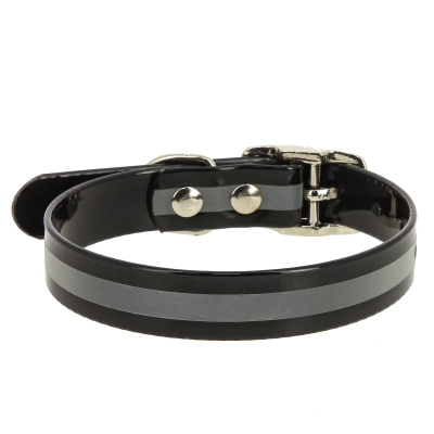 Ошейник для собак Каскад Biotan биотан со светоотражающей полосой черный 15 мм 21 – 30 см