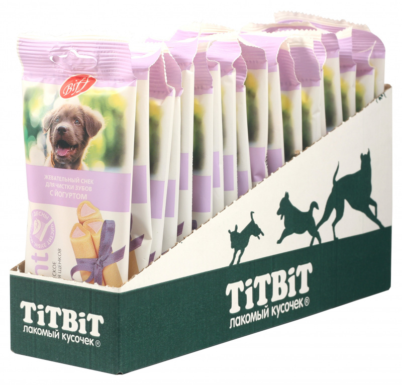 Лакомство TITBIT Жевательный снек DENT с йогуртом для щенков мелких и средних пород, 40 г