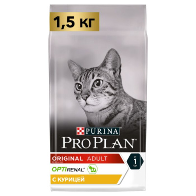 Pro Plan Original сухой корм для кошек для поддержания здоровья почек с курицей 1.5 кг