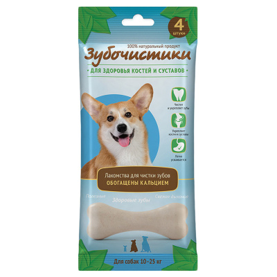 Лакомства для собак "Деревенские Лакомства" Зубочистики Кальциевые для средих пород, 90 г