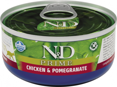 Консервы FARMINA N&D CAT PRIME CHICKEN, POMEGRANATE для взрослых кошек с курицей и гранатом - 70 го