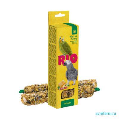 RIO Палочки для попугаев с орехами и медом 2*90гр