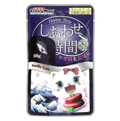 Влажный корм для котят и взрослых кошек "Момент счастья" на основе анчоуса и тихоокеанского тунца, 68г