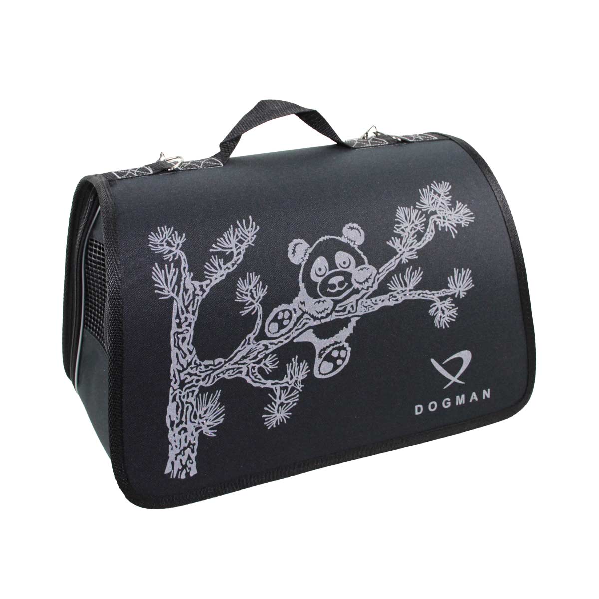 Сумка переноска DOGMAN Лира № 2 (Панда чёрный) для кошек и мелких пород собак. 40*25*24 см