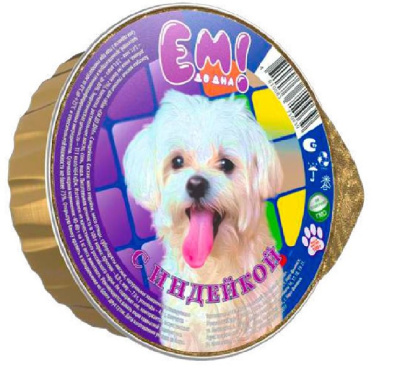 ЕМ ДО ДНА Консервы  для взрослых собак и щенков, с индейкой, 100 гр