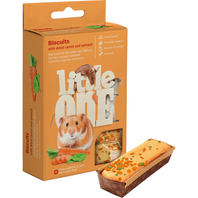 Little One Бисквиты для декоративных животных с морковью и шпинатом 5*7гр