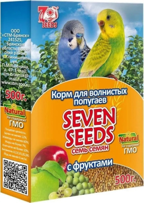 Seven Seeds корм для волнистых попугаев с фруктами 500 гр