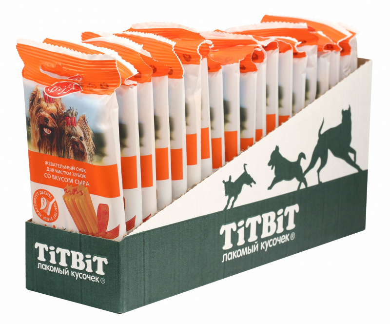 Лакомство TITBIT Жевательный снек DENT со вкусом сыра для собак мелких пород, 40 г