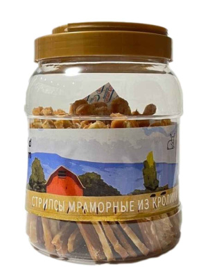 NORD FARM Лакомство для собака Стрипсы мраморные из кролика, - 700 гр