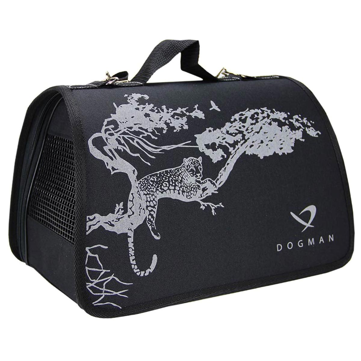 Сумка переноска DOGMAN Лира № 3 (Сафари чёрный)  для кошек и мелких пород собак. 43х27х27 см
