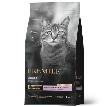Premier Cat Salmon&Turkey ADULT         Лосось с индейкой для взрослых     кошек 2 кг