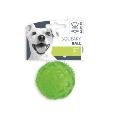 M-PETS Игрушка для собак SQUEAKY мяч-пищалка, диаметр 6,3 см, цвет зеленый