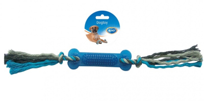 Игрушка для собак DUVO+ резиновая "Кость с веревками" синяя 45 см(Бельгия)