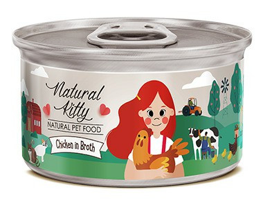 Pettric консервы для кошек Natural Kitty / Курица в бульоне 80г