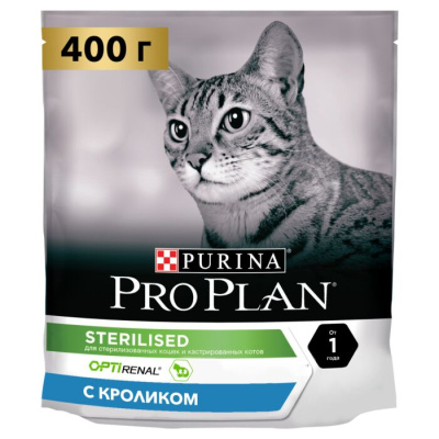 Pro Plan Sterilised Сухой корм для стерилизованных кошек с кроликом 400 г