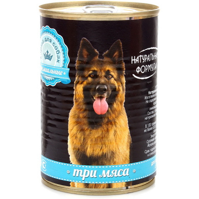 Натуральная Формула Влажный корм для собак Три мяса 410 гр
