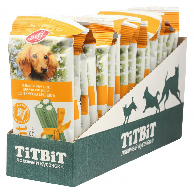 Лакомство TITBIT Жевательный снек DENT со вкусом кролика для собак средних пород, 50 г