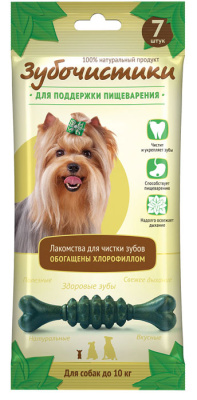 Лакомства для собак "Деревенские Лакомства" Зубочистики Мятные  для мелких пород, 60 г