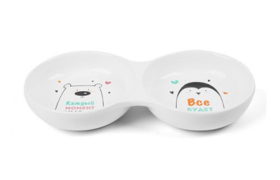 Миска керамическая двойная "Север", 2*0,2л, Triol