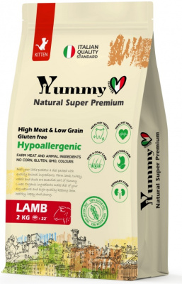 Yummy Linea сухой полнорационный корм для котят, беременных и кормящих кошек с ягненком, 2 кг