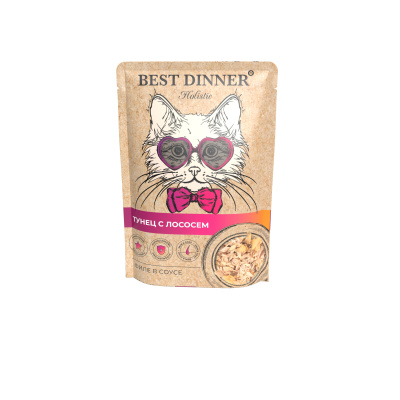 Best Dinner д/кош. Holistic Тунец с лососем в соусе 70 гр