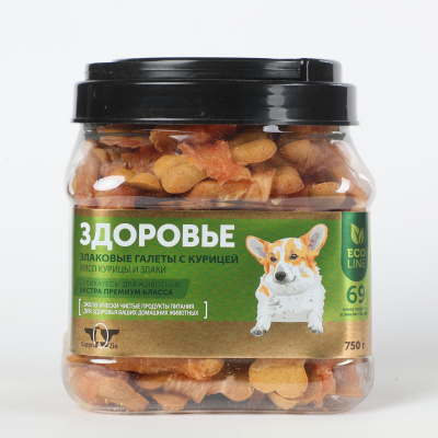 ГРИН КЬЮЗИН Лакомство для собак ЗДОРОВЬЕ галеты утка/злаки 750 гр