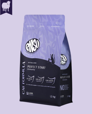 ENSO Cat Formula Perfect start сухой корм для котят, беременных и кормящих кошек со свежим ягненком с добавлением тыквы, 1.5 кг
