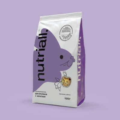 Nutriall полнорационный корм для кроликов с фруктами   900гр