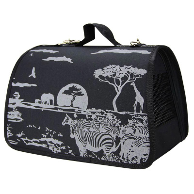 Сумка переноска DOGMAN Лира № 3 (Сафари чёрный)  для кошек и мелких пород собак. 43х27х27 см