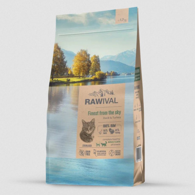 Rawival "Finest from the Sky" Сухой корм для стерилизованных кошек с уткой и индейкой, 1,7кг