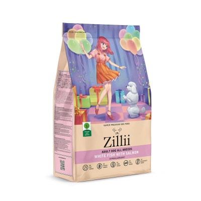 ZILLII Adult Dog сухой корм для взрослых собак всех пород Белая рыба с лососем 3 кг