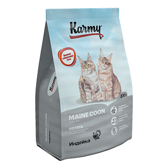Karmy Maine Coon Kitten Сухой корм для беременных и кормящих кошек и котят в возрасте до 1 года 0,4кг