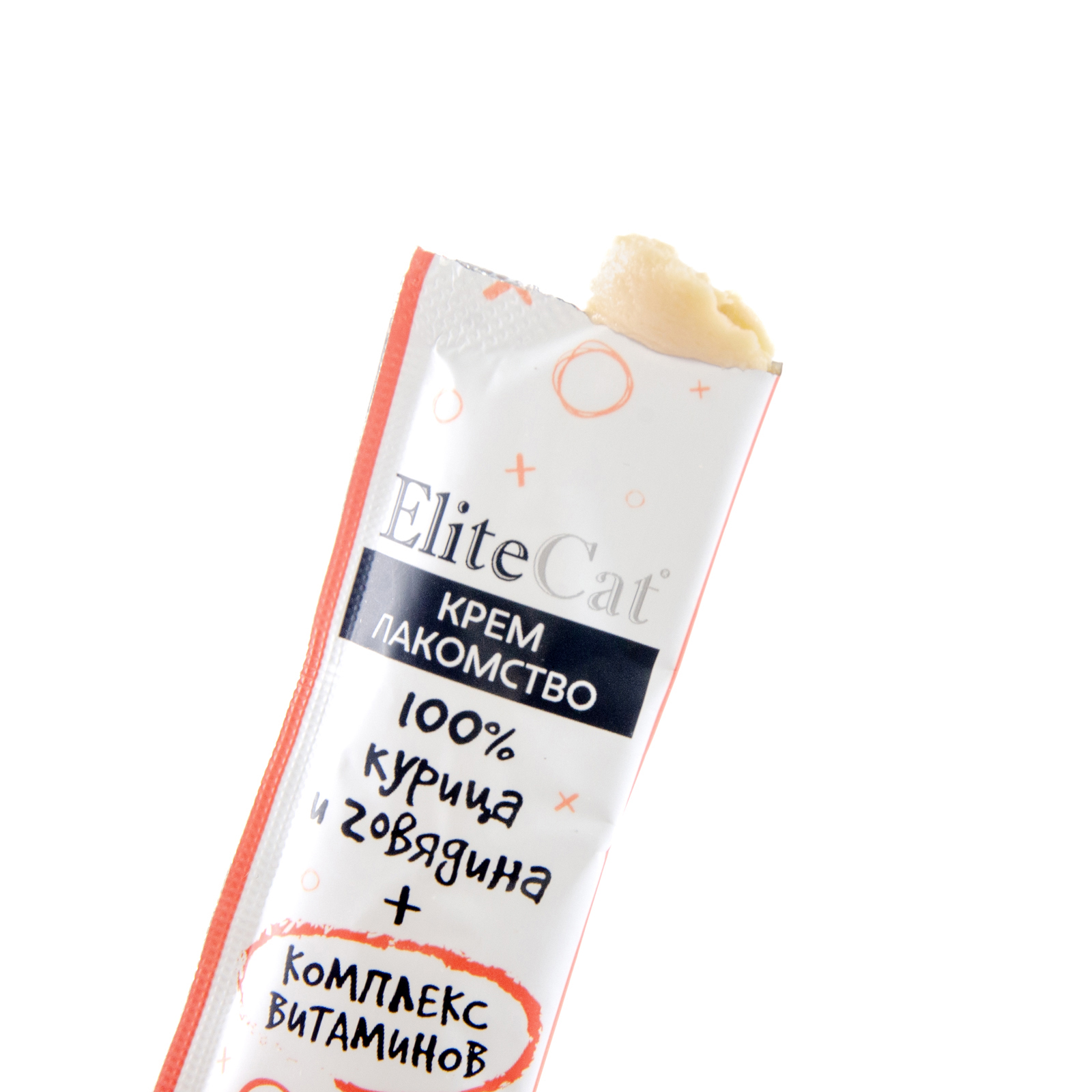 ELITECAT лакомство для кошек"крем лакомство" из куриного филе и говядины 12г