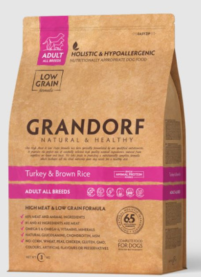 Сухой корм GRANDORF DOG Turkey&Rice All Breeds для взрослых собак всех пород, с индейкой и рисом,3 кг