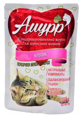 Амурр Влажный корм для кошек Кролик в соусе 100 гр