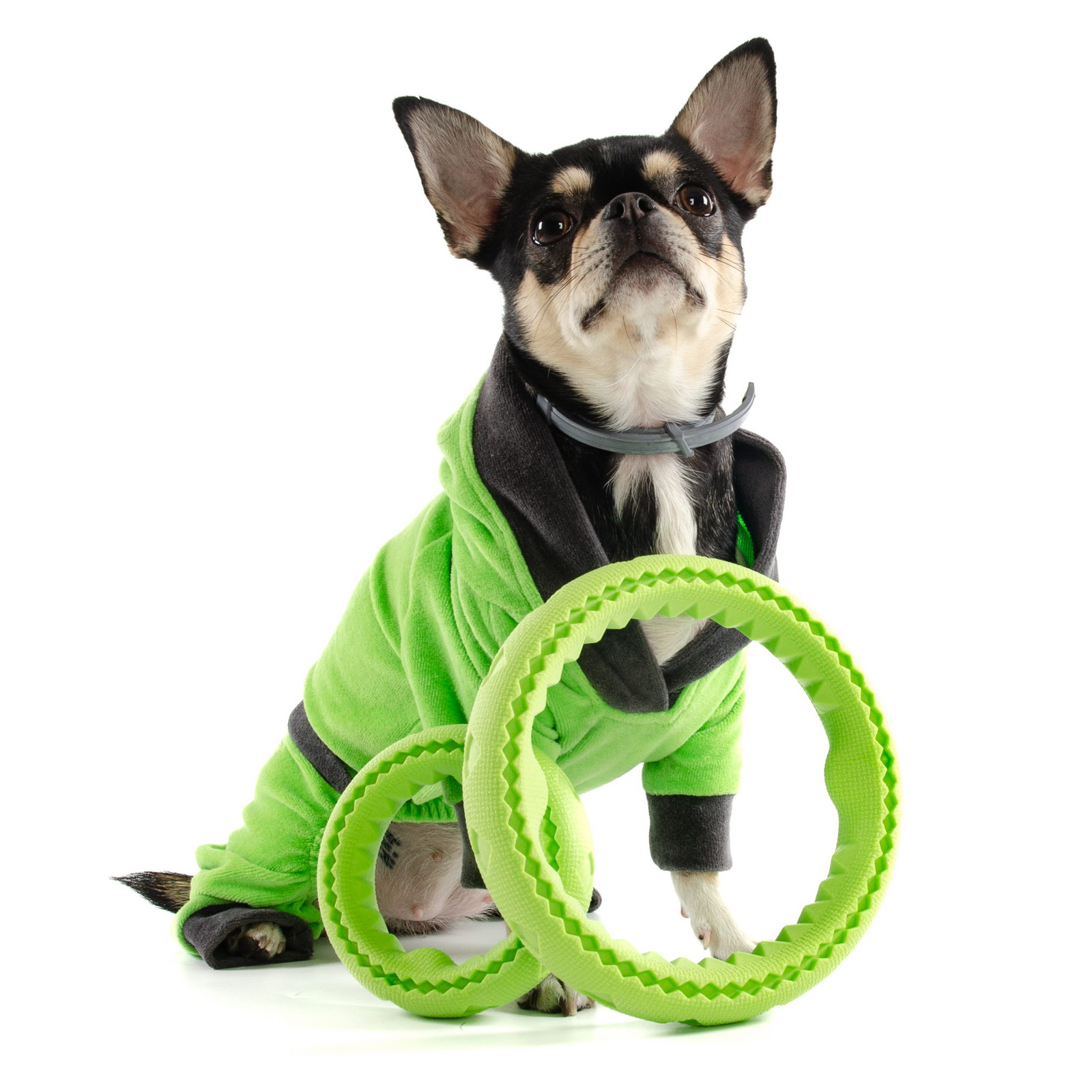 Игрушка д/соб. "Рифленое кольцо", резиновое, зелен.  S 11*11*2.6см EliteDog