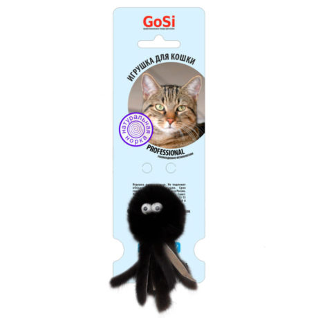 Игрушка GOSi для кошек "Меховой осьминог" натуральная норка