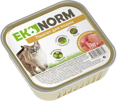 Ekonorm паштет для кошек с индейкой и потрошками 100 гр