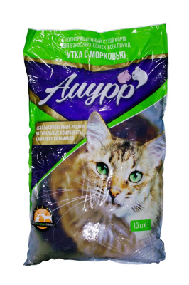 Амурр Сухой корм для кошек «Утка с морковью» 10кг